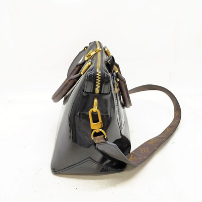 Louis Vuitton LV Hand Bag Tote Miroir Black Vernis SN0188
