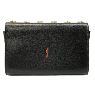$1450 Christian Louboutin Grained Calfskin Spikes Loubinthesky Paloma Wallet On Chain Black Multimetal