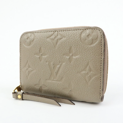 $760 Louis Vuitton Monogram Empreinte Round Zippy Coin Case Beige RFID