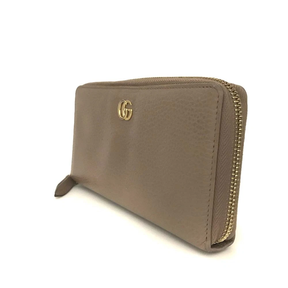 $830 Gucci Calfskin Matelasse GG Marmont Zip Around Wallet