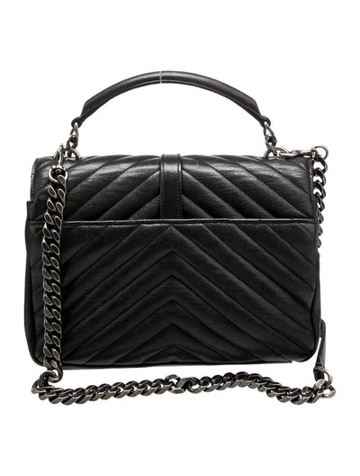 $1990 Saint Laurent Leather College Medium Black 10021141