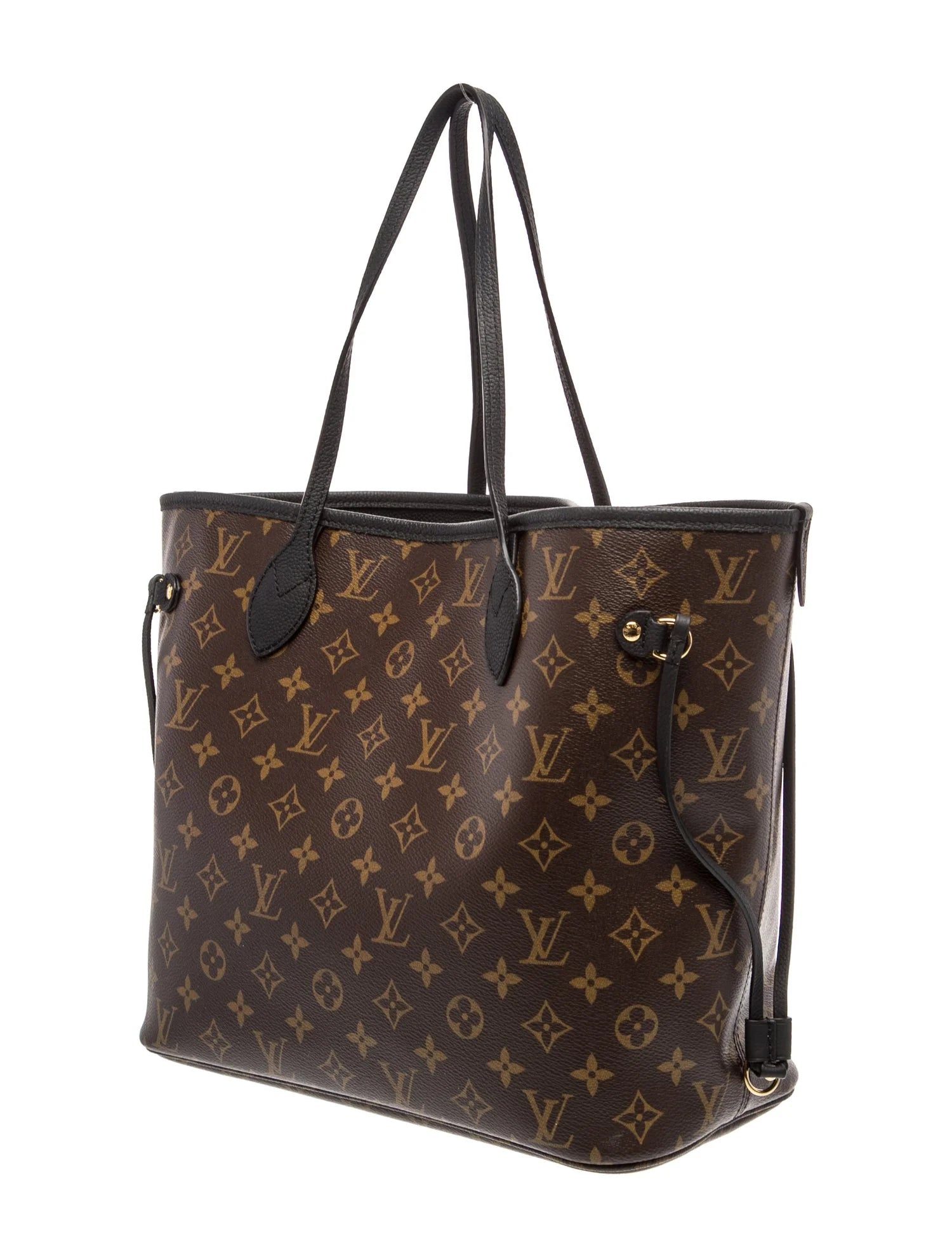 $3200 Louis Vuitton Monogram Calfskin Neo Neverfull Inside Out MM Black RFID