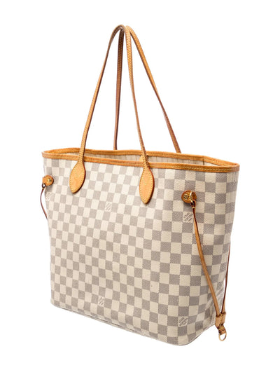 $2,240 Louis Vuitton Damier Azur Neverfull MM with pouch