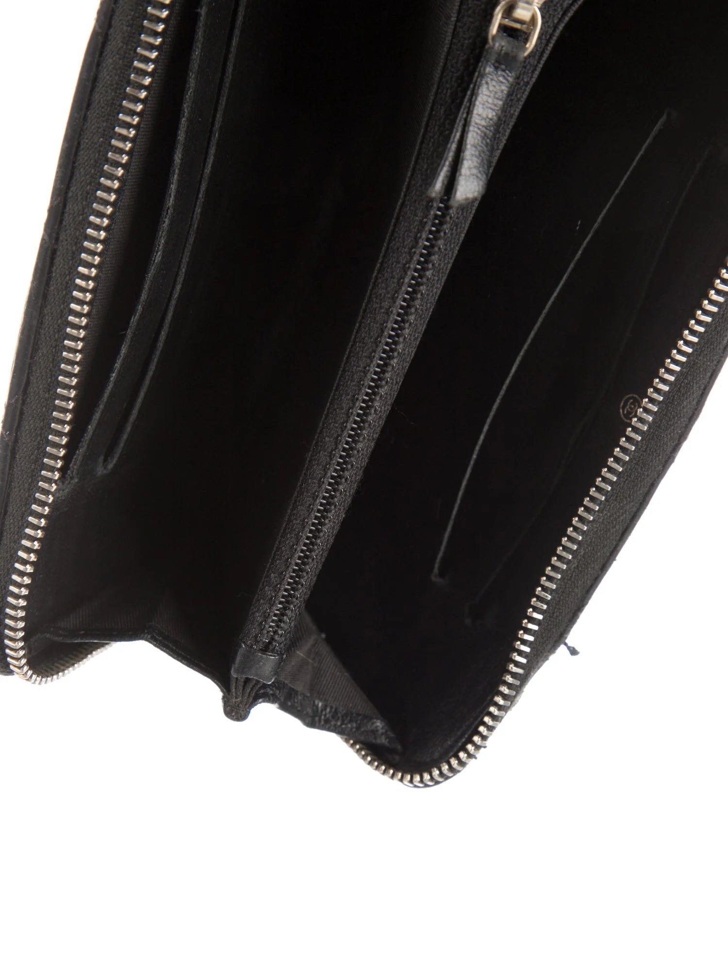 $1150 2018 Chanel 18K Lucky Charms Zip Around Long Wallet Black