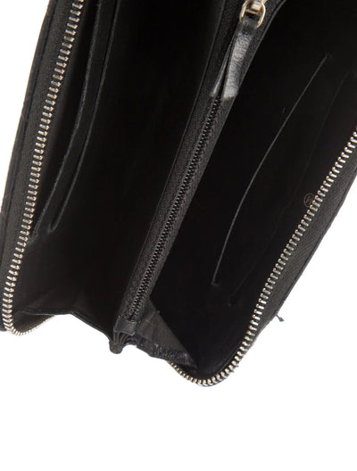 $1150 2018 Chanel 18K Lucky Charms Zip Around Long Wallet Black