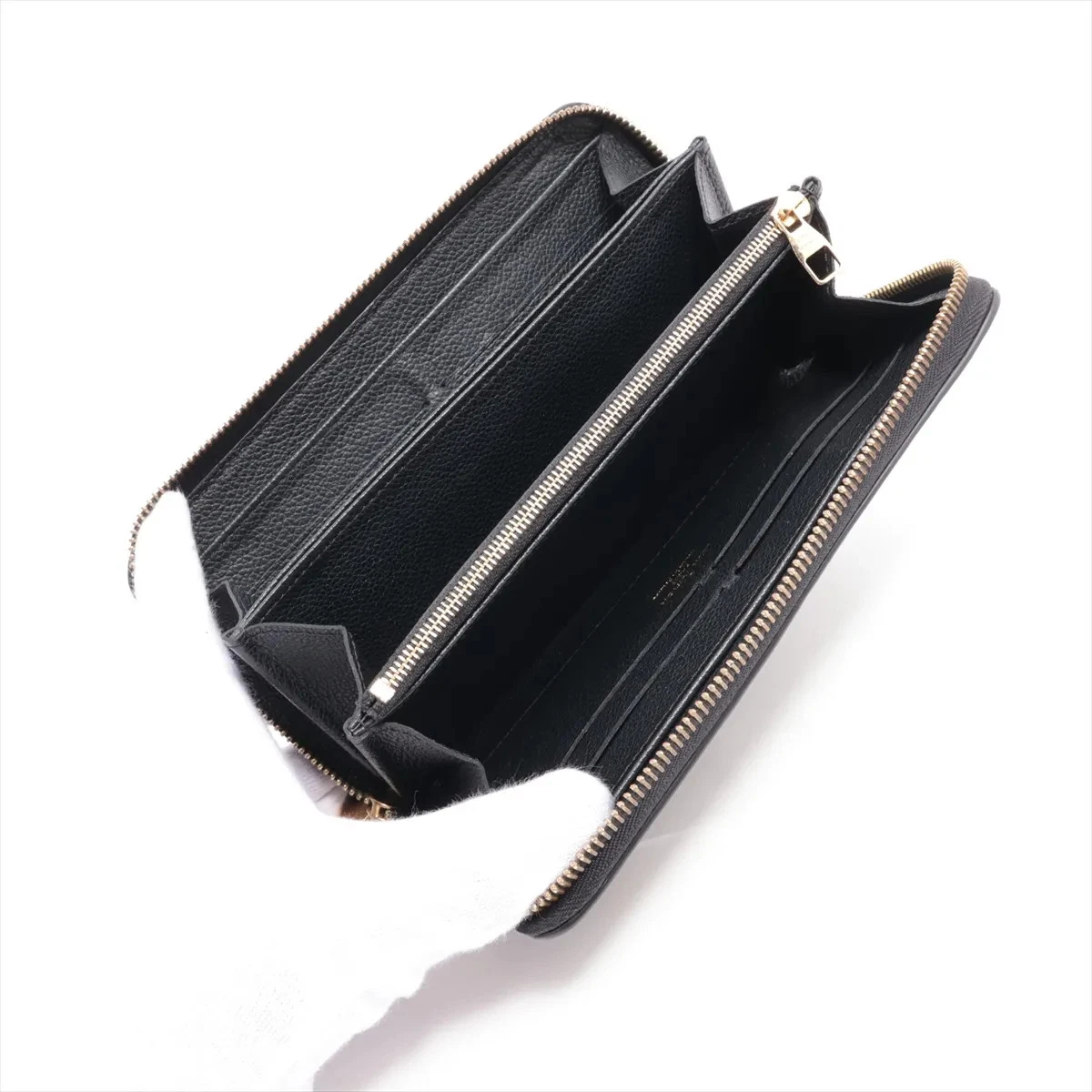 $1170 Louis Vuitton Empreinte Zippy Wallet Black