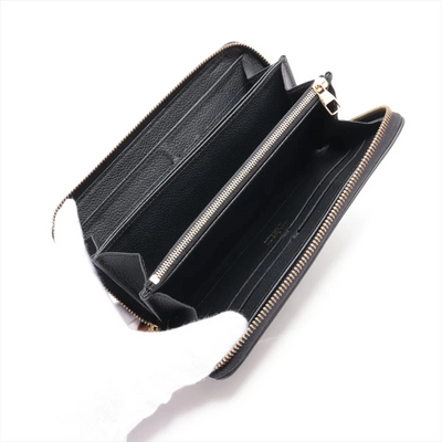 $1170 Louis Vuitton Empreinte Zippy Wallet Black
