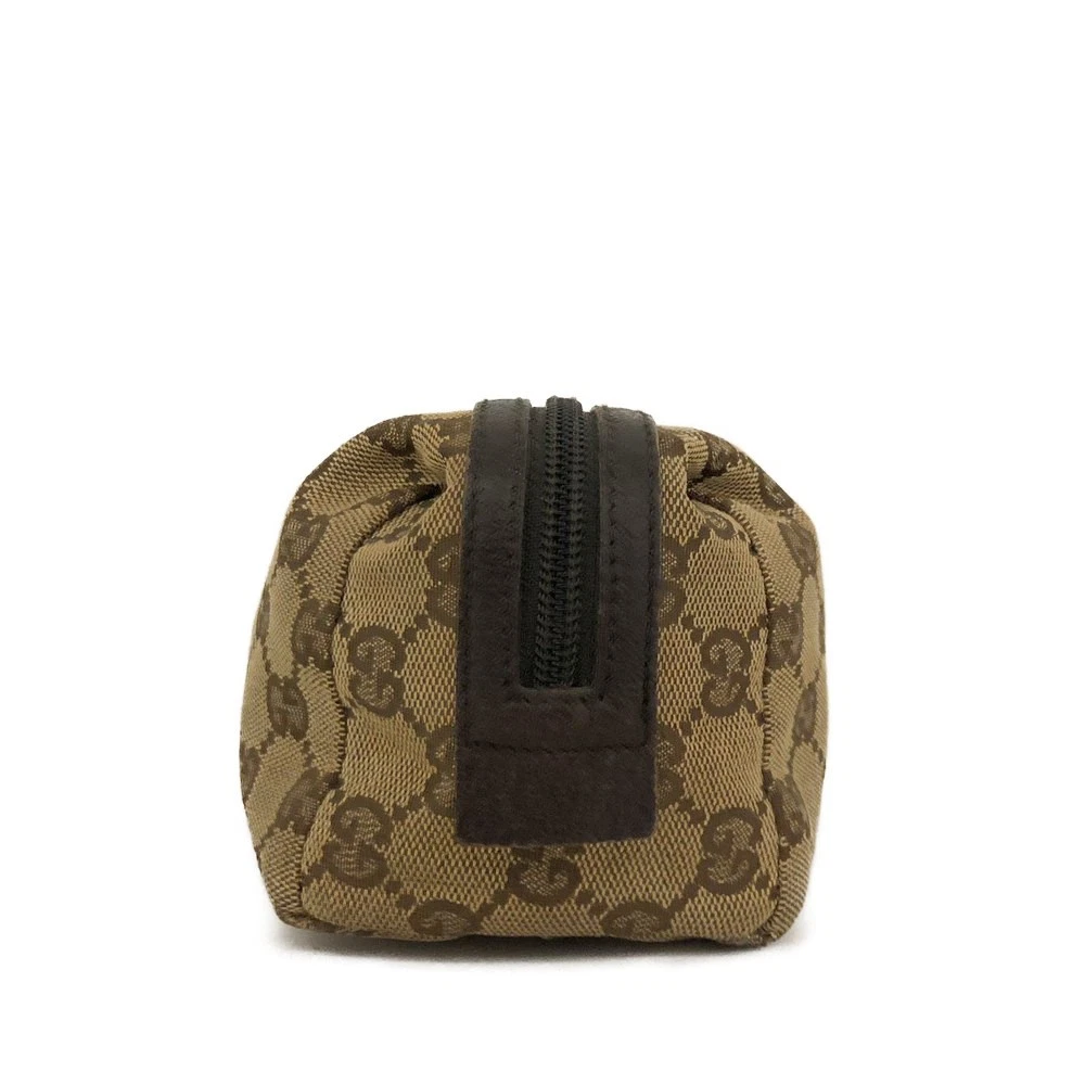$450 Gucci Monogram Large Cosmetic Case Brown