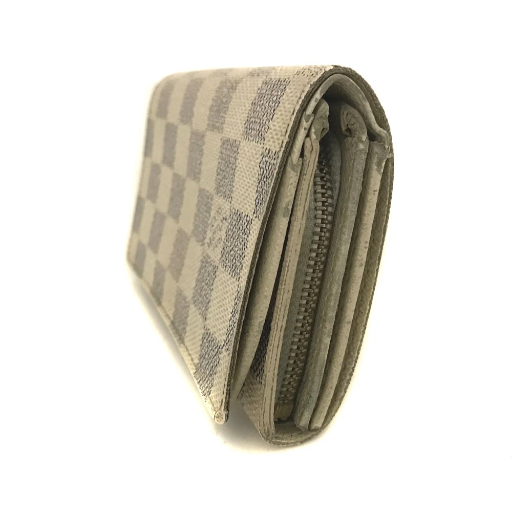 $560 2007 Louis Vuitton Damier Azur Porte Monnaie Billets Tresor Bifold Wallet CA5007