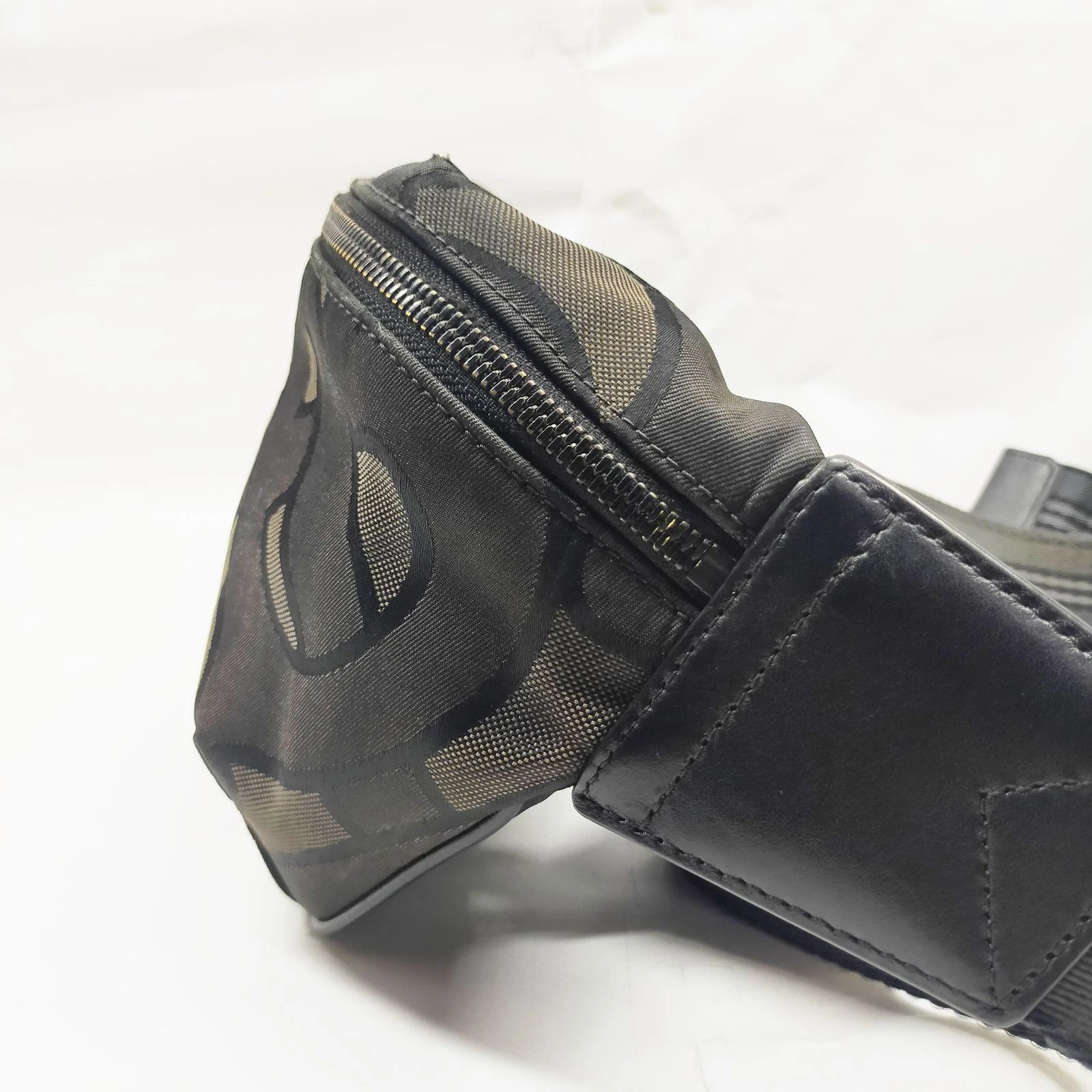 Burberry Waist Pouch Brown Canvas
