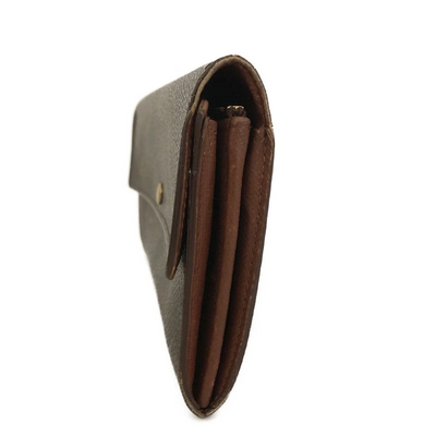 $725 2000 Louis Vuitton Monogram Portefeiulle Sarah Long Bifold Wallet Brown TH1000