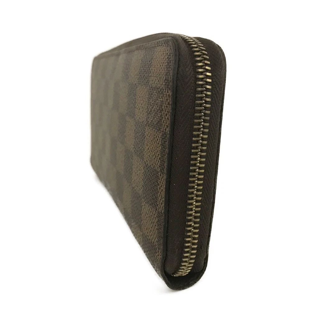 $915 2012 Louis Vuitton Damier Zippy Zip Around Long Wallet Purse Brown MI4182