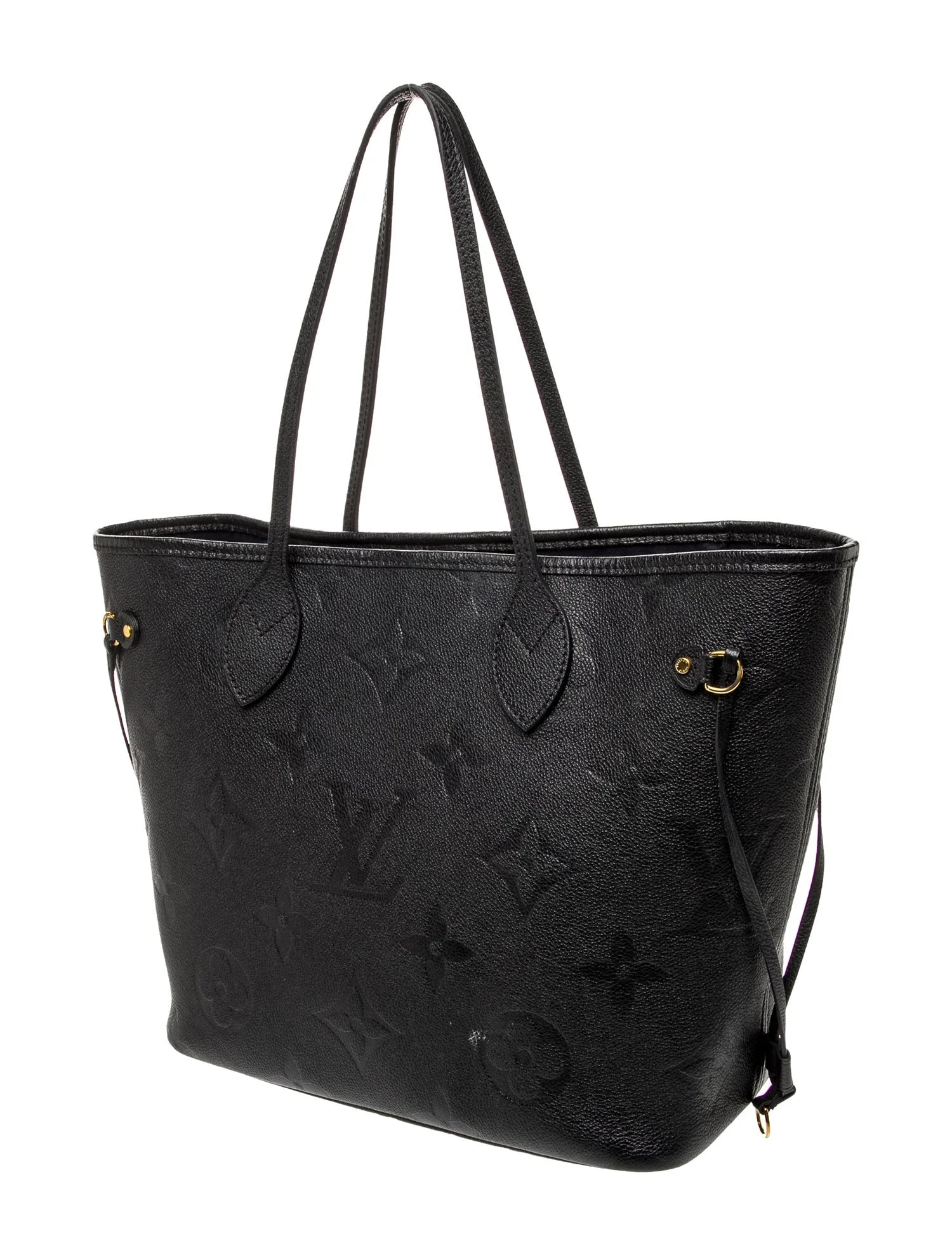 $3050 Louis Vuitton Empreinte Leather Neverfull MM RFID Black