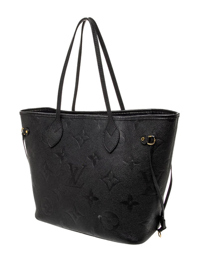 $3050 Louis Vuitton Empreinte Leather Neverfull MM RFID Black