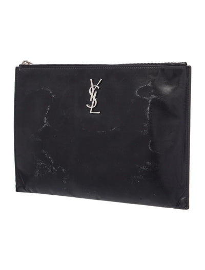 $1000 2018 Saint Laurent Monogram Clutch Leather Portfolio