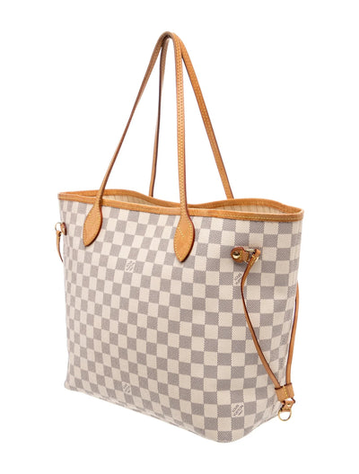 $2,240 Louis Vuitton Damier Azur Neverfull MM with Pouch
