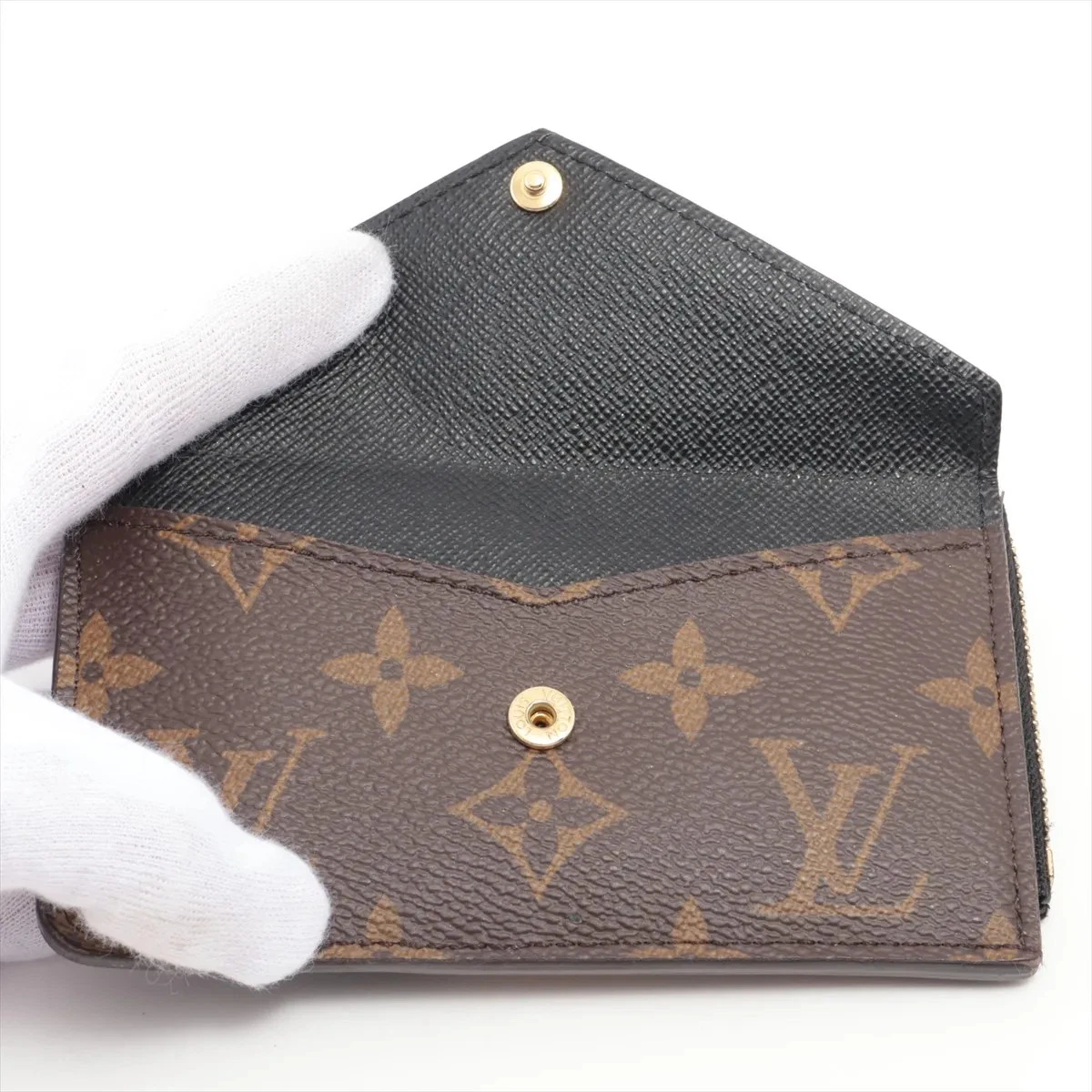 $700 Louis Vuitton Reverse Monogram Recto Verso Card Holder Brown