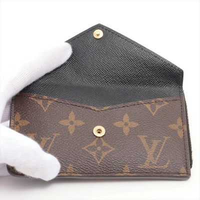 $700 Louis Vuitton Reverse Monogram Recto Verso Card Holder Brown