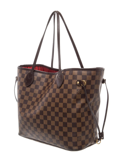 $2240 Louis Vuitton Damier Ebene Neverfull MM with Pouch