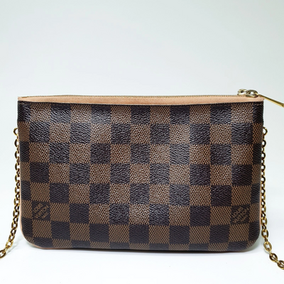 Louis Vuitton Double Zip Pochette Damier Ebene MI0220