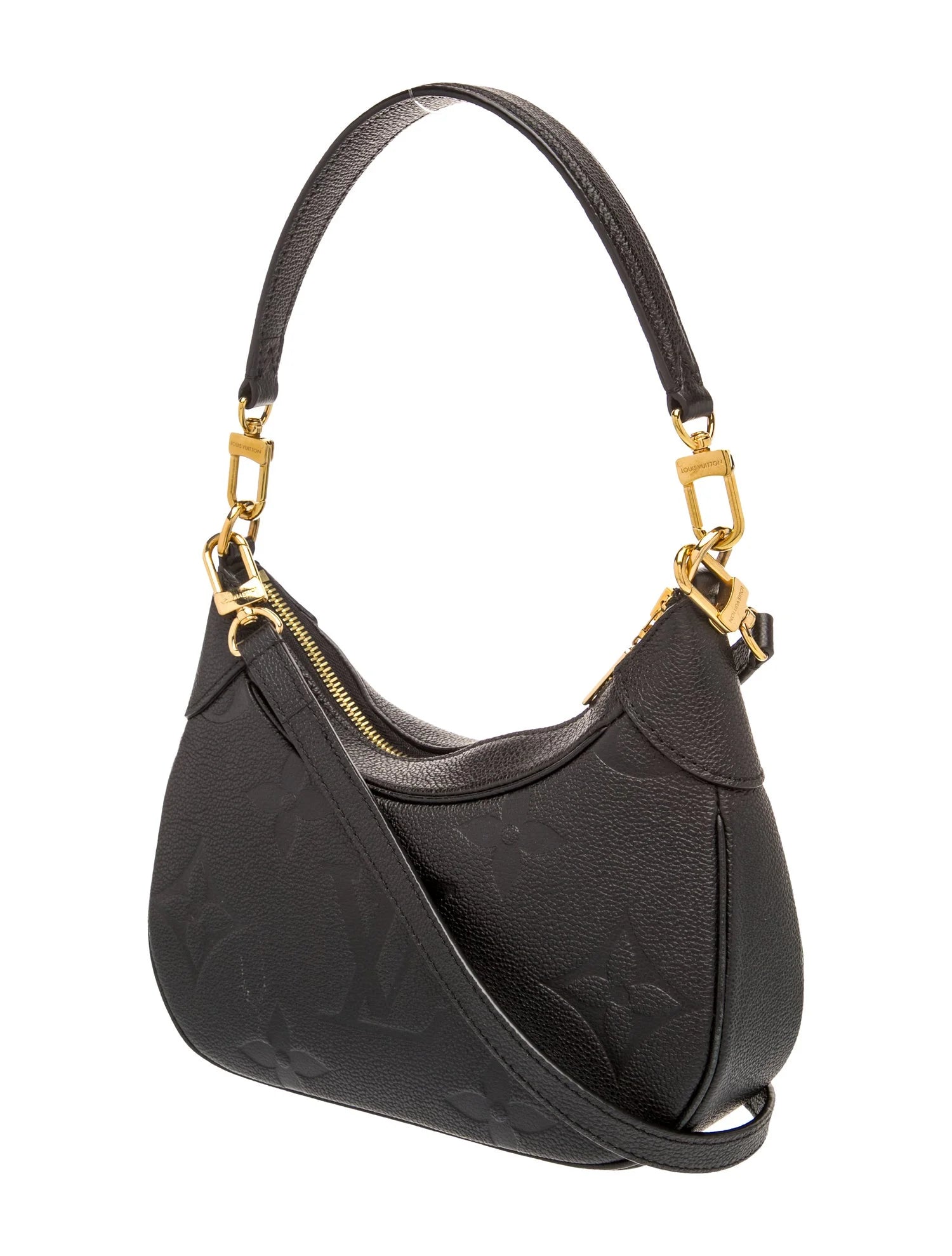 $2640  Louis Vuitton Empreinte Monogram Giant Bagatelle NM Black