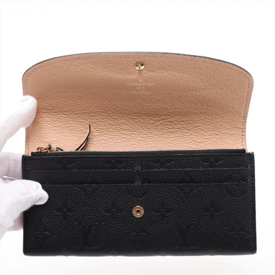 $775 Louis Vuitton Empreinte Portofeuille Emilie Noir Long Wallet 10021119