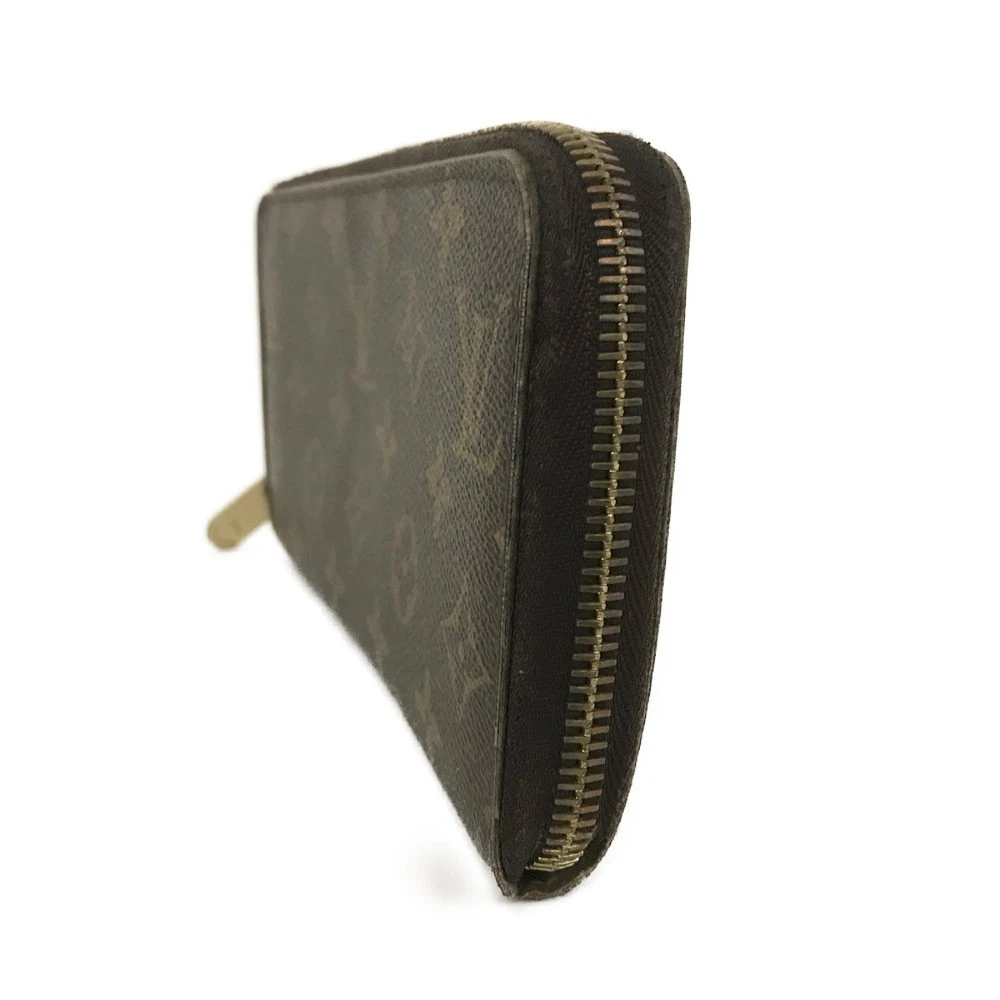 $915 2010 Louis Vuitton Monogram Zippy Zip Around Long Wallet Purse Brown CA0190