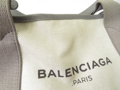 $1,150 2020 Balenciaga Navy Cabas XS Canvas 2-Way Tote 390346-2710