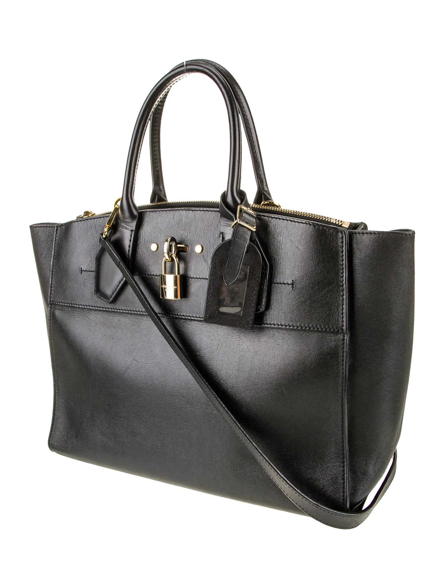 $4250 Louis Vuitton Leather City Steamer MM Black 10020152