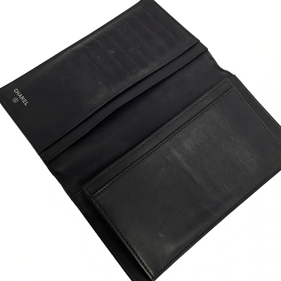 Chanel Chanel Metallic Purple Leather CC Bifold Wallet
