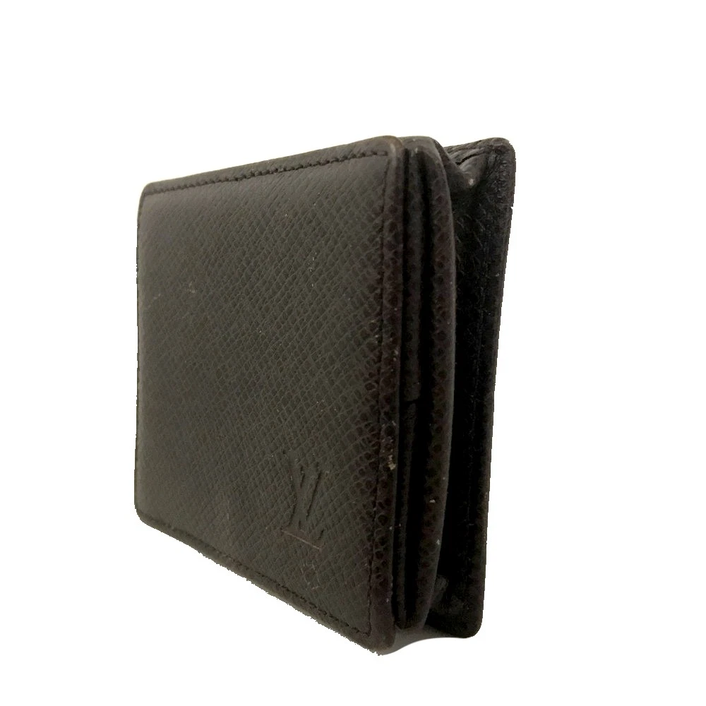Louis Vuitton Taiga Porte Mannaie Boite Leather Coin Purse Wallet MI0928