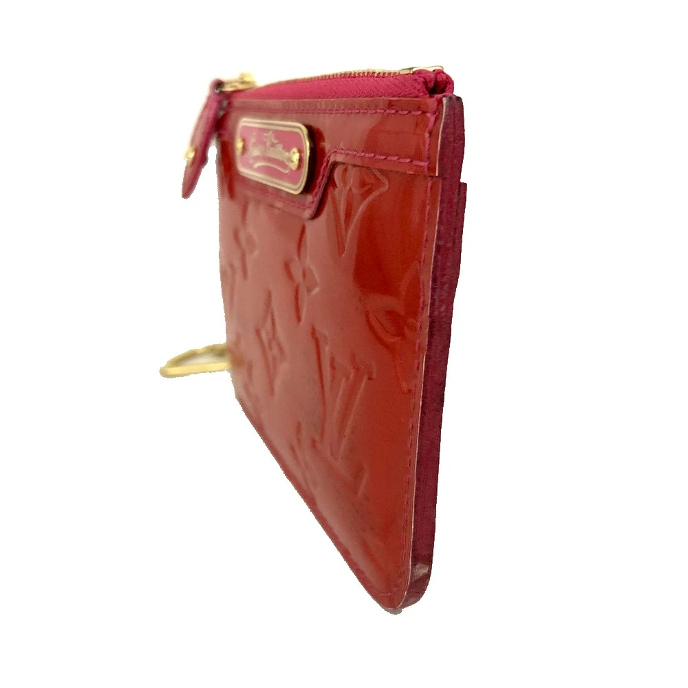 $390 2009 Louis Vuitton Monogram Vernis Key Pouch Pink CA1049