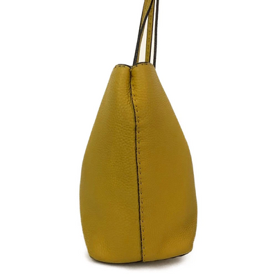 $1600 FENDI Selleria Leather Shoulder Tote Bag Yellow