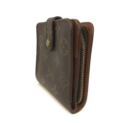 $520 2000 Louis Vuitton Monogram Compact Zip Bifold Wallet Brown CA0040