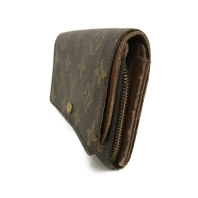 $560 2002 Louis Vuitton Monogram Porte-Monnaie Tresor Wallet CA0072