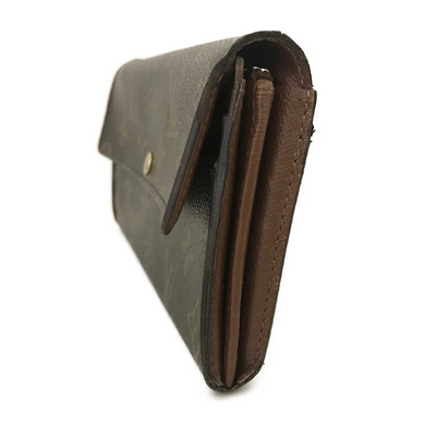 $725 2007 Louis Vuitton Monogram Portefeiulle Sarah Long Bifold Wallet Brown SD2027