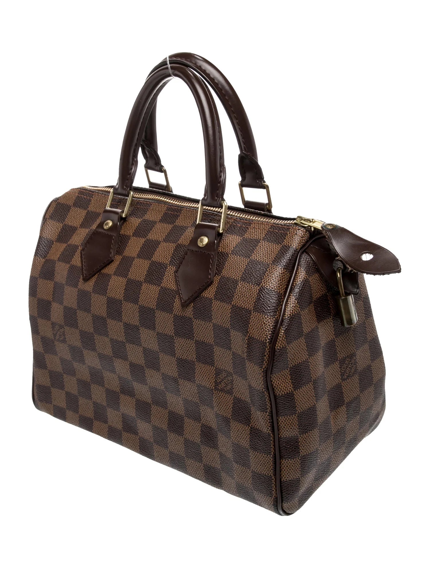 $1490 Louis Vuitton Damier Ebene Speedy 25