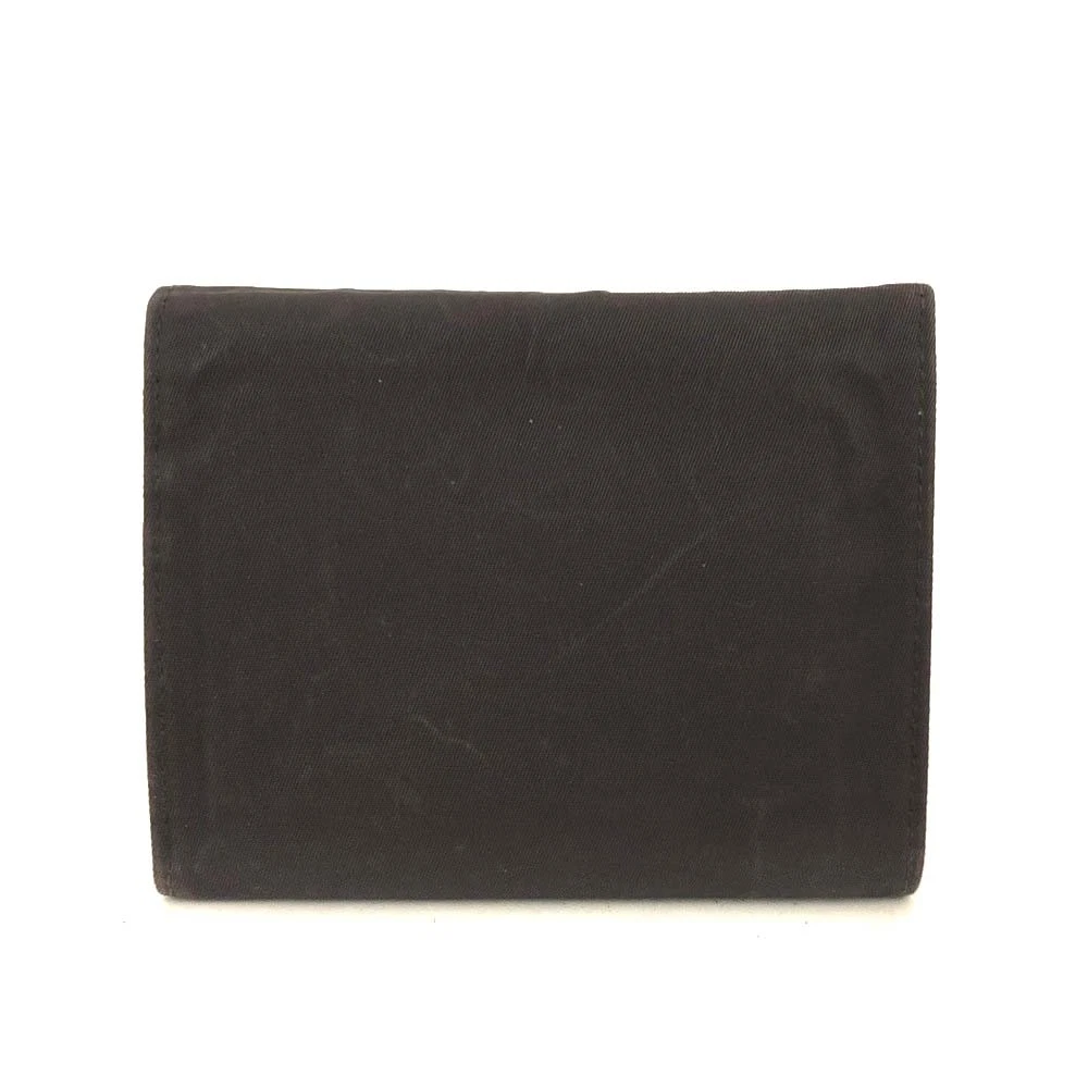$1070 PRADA Logo Plate Nylon Trifold Wallet Purple