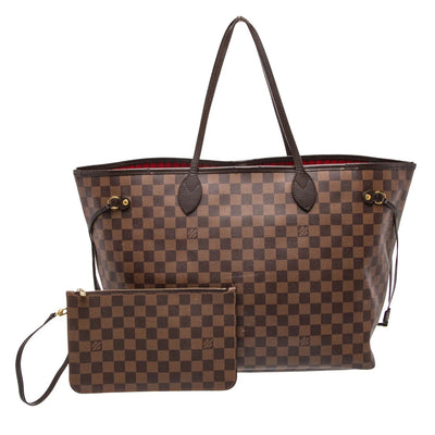 $2310 Louis Vuitton Damier Ebene Neverfull GM with Pouch
