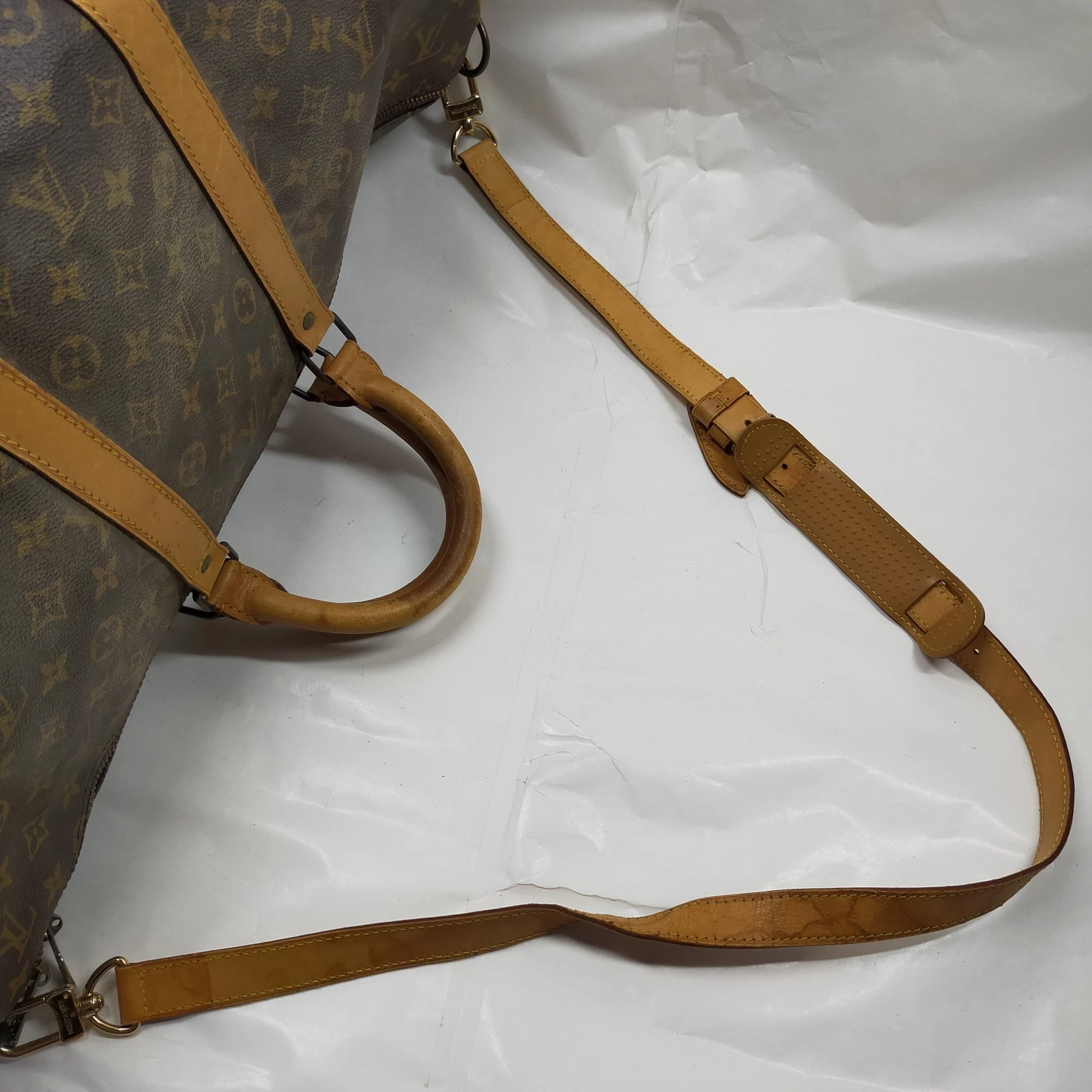 $2780 1984 Louis Vuitton LV Boston Bag Keepall Bandouliere 55 Brown Monogram 844