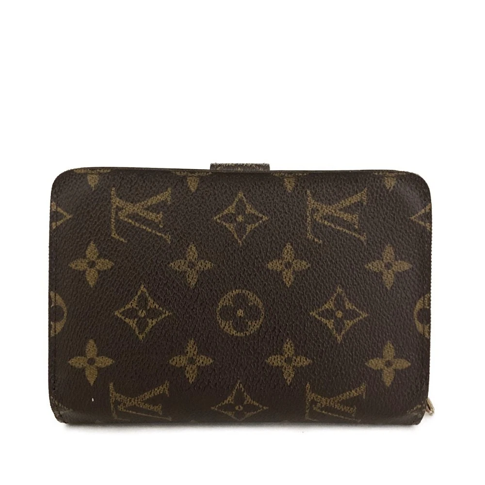 $750 Louis Vuitton Monogram Porte Papier Zippe Bifold Wallet Brown SP1021