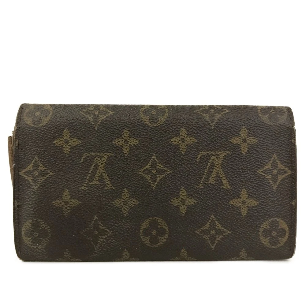 Louis Vuitton Monogram Portefeiulle Sarah Long Bifold Wallet Brown TH0926