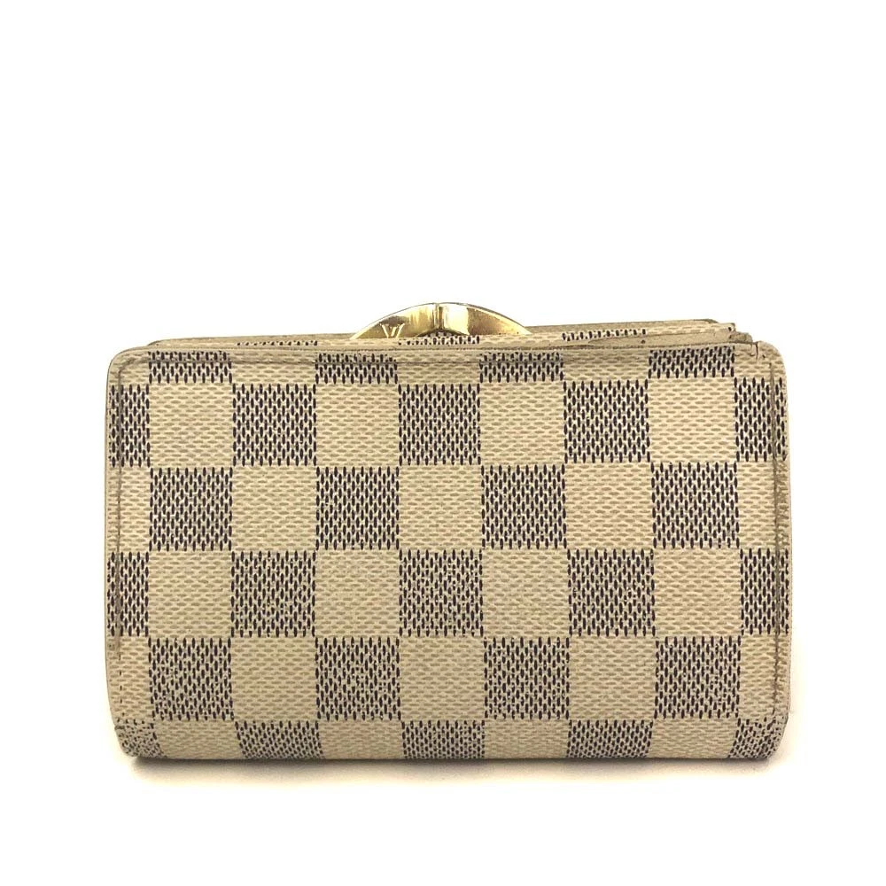 $735 2007 Louis Vuitton Damier Azur French Kisslock Wallet MI4027