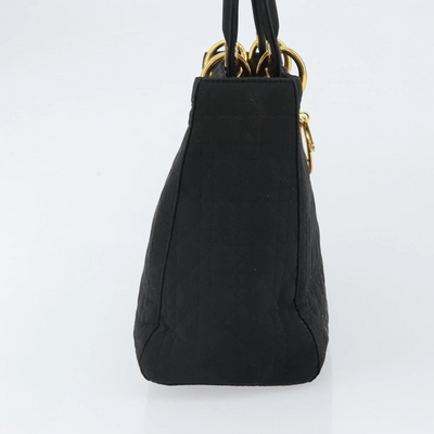 $5100 Christian Dior Nylon Cannage Medium Lady Dior Black Gold