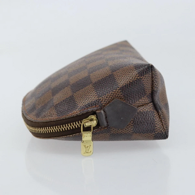$600 2010 LOUIS VUITTON Damier Ebene Cosmetic Pouch CA4180