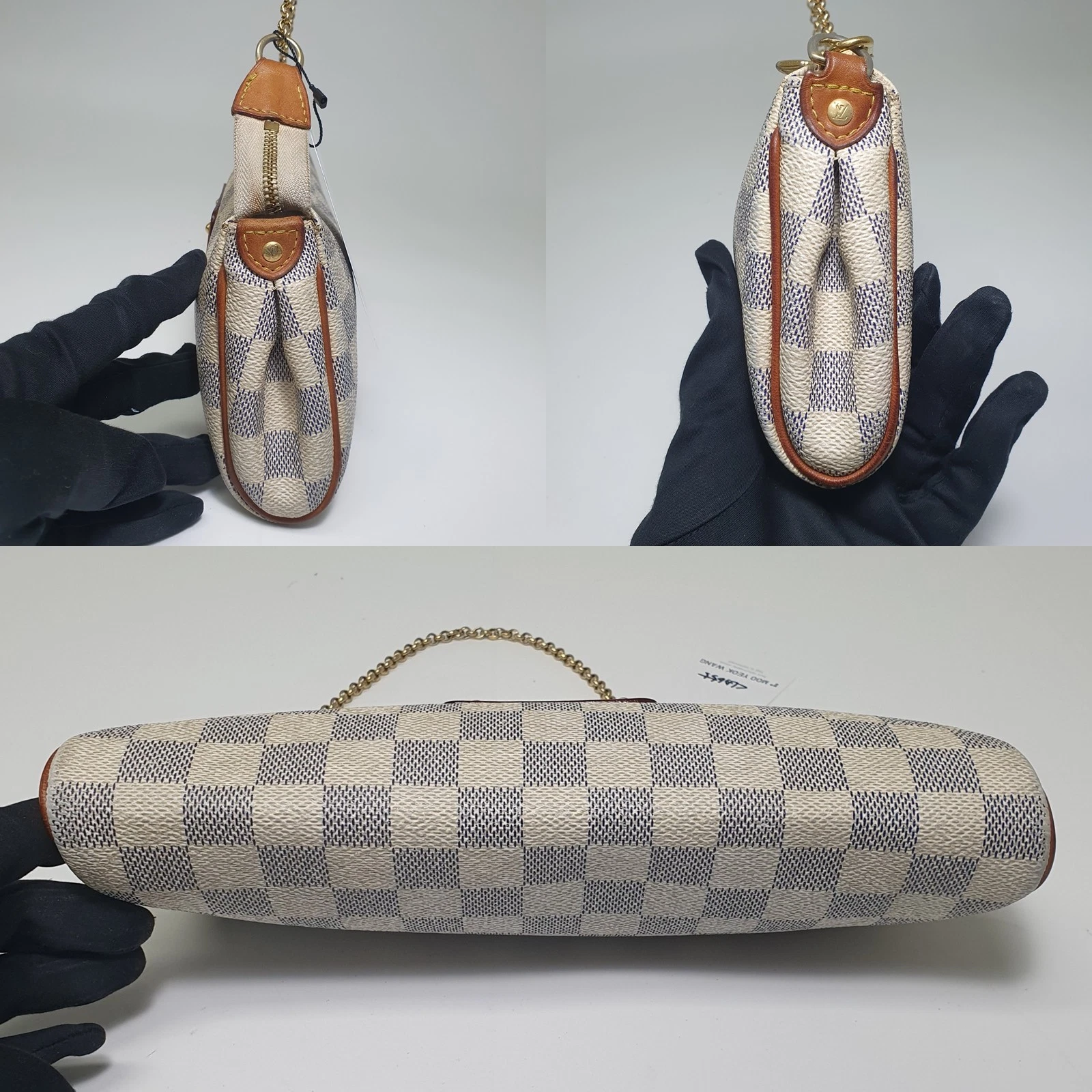 $1460 2012 Louis Vuitton Damier Azur Eva Clutch SN2182
