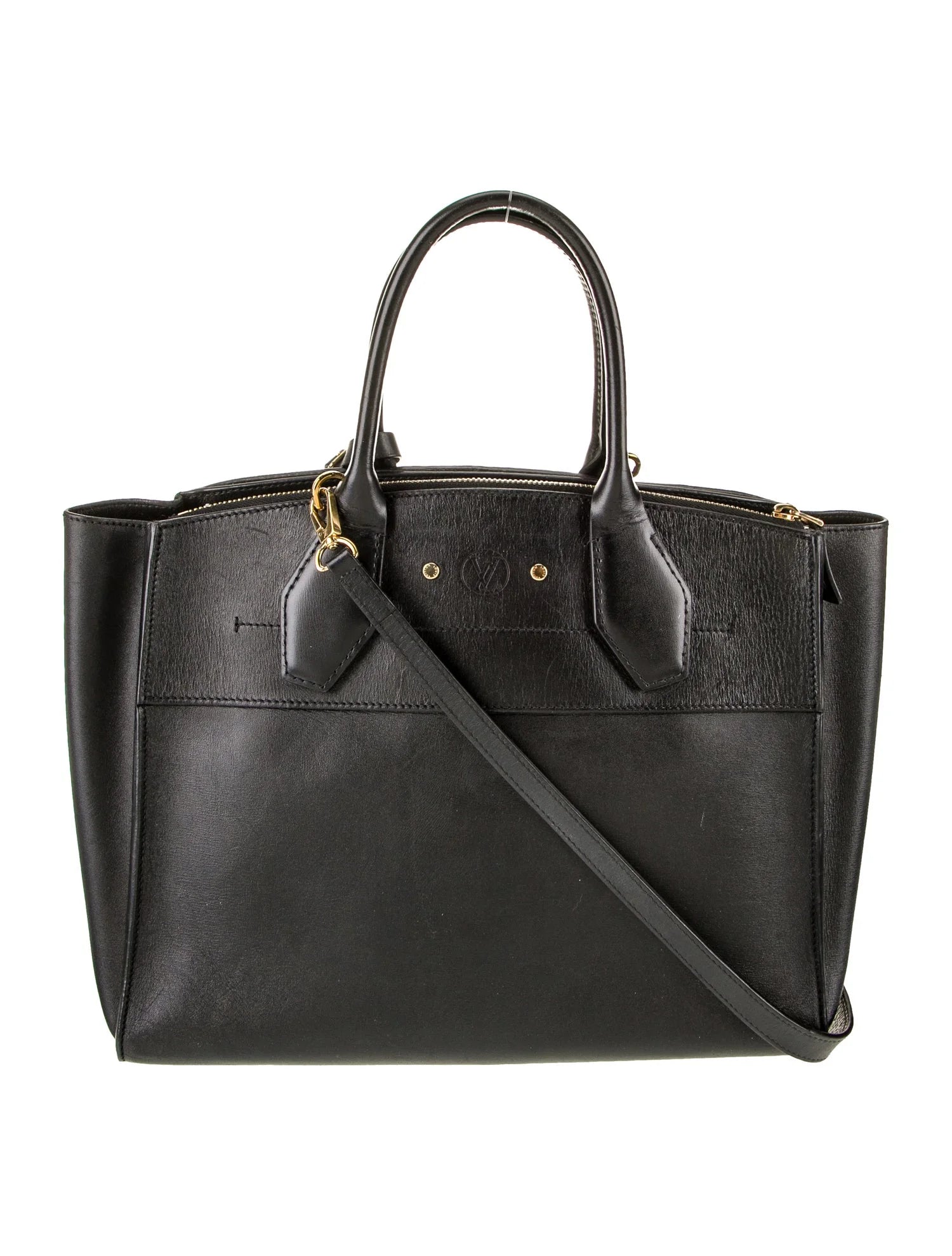$4250 Louis Vuitton Leather City Steamer MM Black