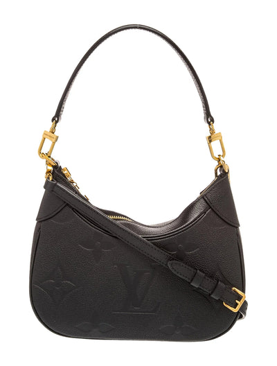 $2640  Louis Vuitton Empreinte Monogram Giant Bagatelle NM Black