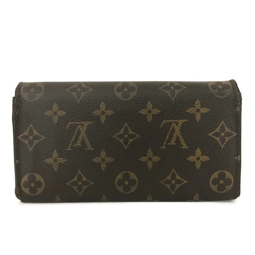 $725 2007 Louis Vuitton Monogram Portefeiulle Sarah Long Bifold Wallet Brown SD2027