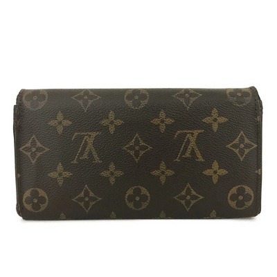 $725 2007 Louis Vuitton Monogram Portefeiulle Sarah Long Bifold Wallet Brown SD2027
